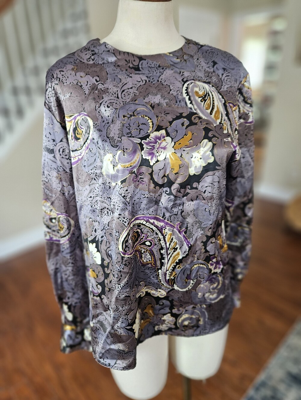 VTG 80s Angelica Satin Top Size 10